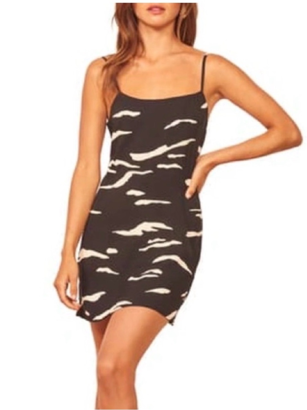 Reformation Lindsay Dress in Mustang Black White Mini Size 12